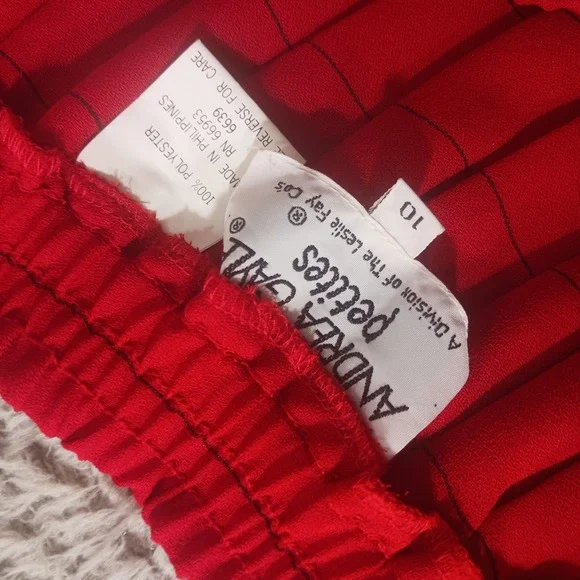 Andrea Gayle Petites VTG Striped Skirt Set Size 10 Faux Blazer Top Statement 90s - Picture 7 of 10